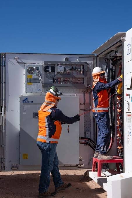 BESS container installation on site